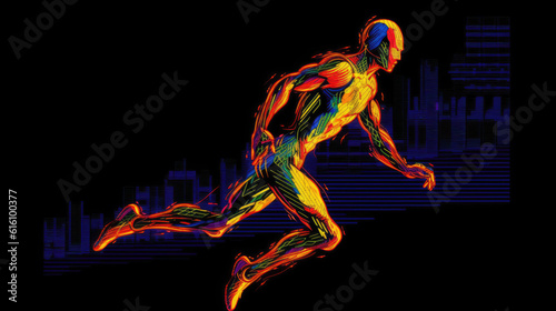 runner running sport marathon silhouette - by generative ai © CEVmemories