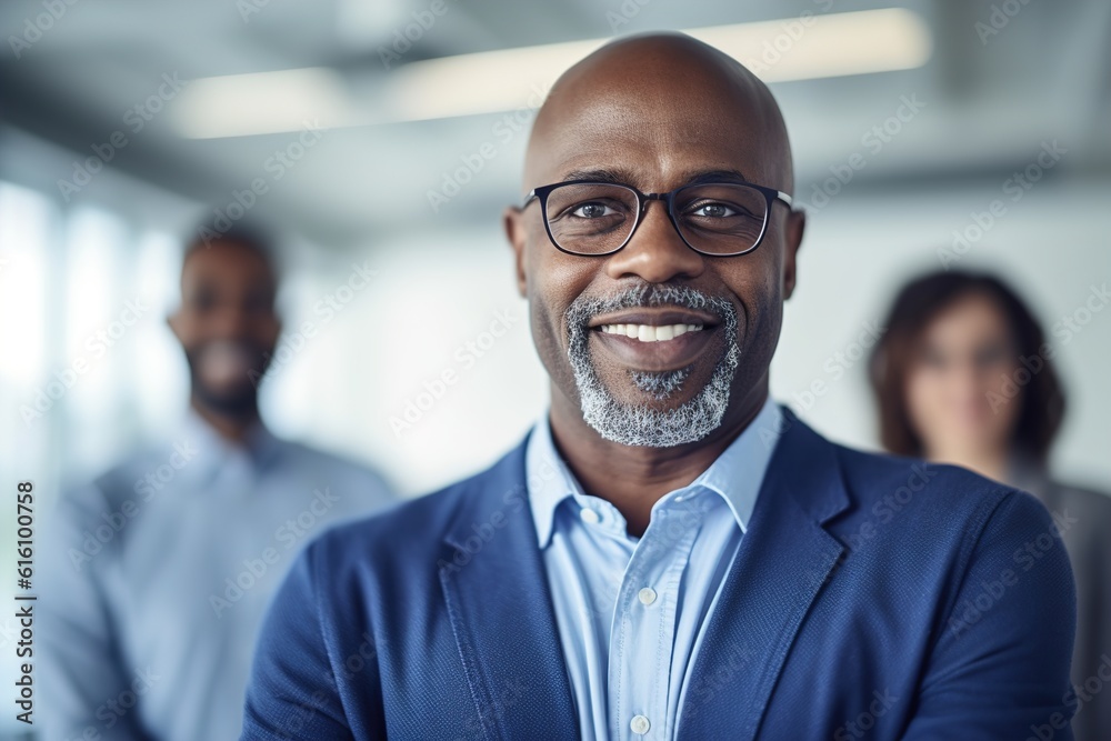 business businessman office mature middle aged meeting man portrait corporate manager black created using generative ai technology business businessman office mature middle aged meeting man portrait corporate manager black created using generative ai technology