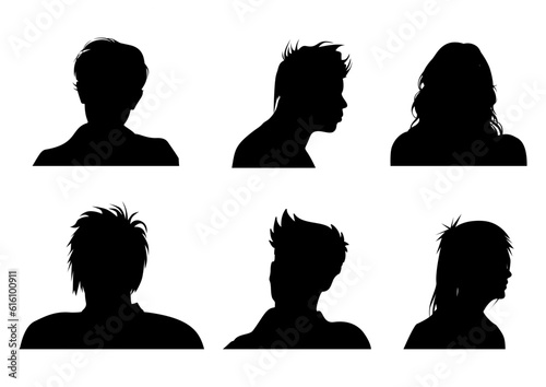 Collection of people avatar silhouettes