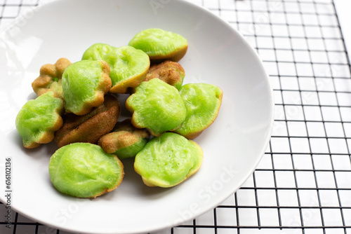 Photography Kanom Krok Singapore, Pandans hot cake. Thai dessert
