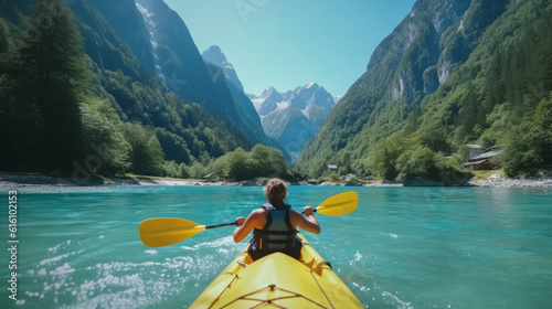 girl canoe or kayak adventure © carballo