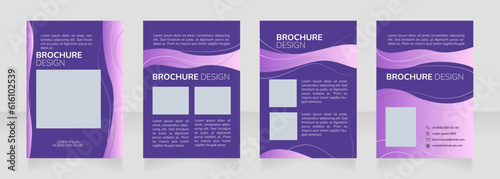 Mental health service blank brochure design. Template set with copy space for text. Premade corporate reports collection. Editable 4 paper pages. Nunito Bold, ExtraLight, Light fonts used