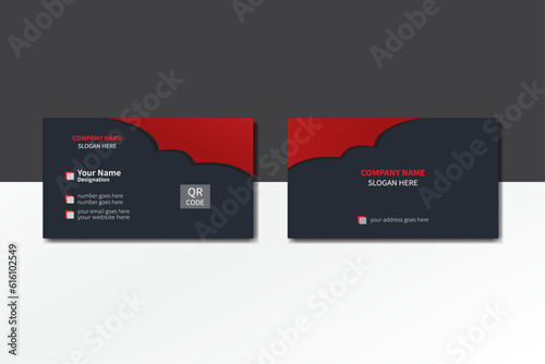 Business card design, business card template, visiting card, professional, modern business card, blackish business card, reddish card, blackish, reddish