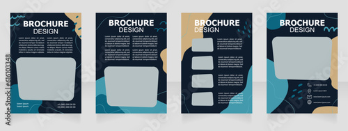 Prose and poetry bookstore blank brochure design. Template set with copy space for text. Premade corporate reports collection. Editable 4 paper pages. Tahoma, Myriad Pro, Arial fonts used