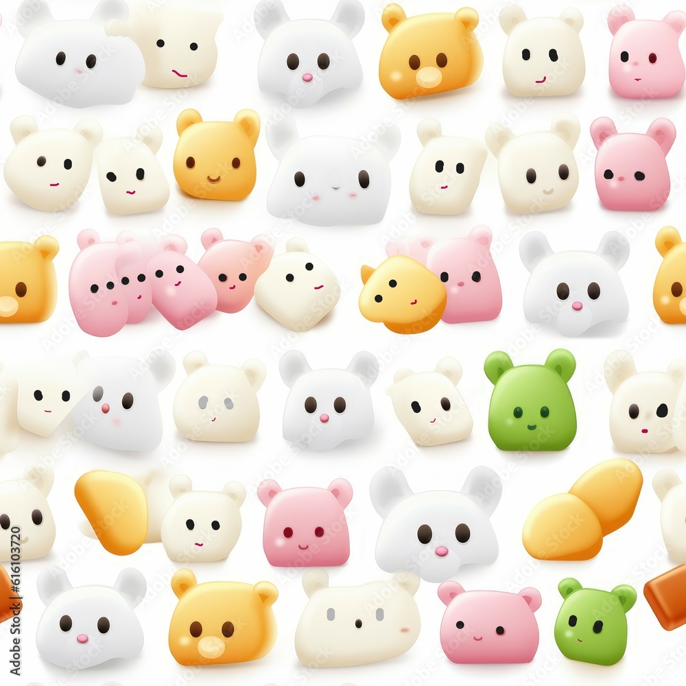 Seamless Marshmallows. Digital paper. Generative ai digital illustration. Seamless Marshmallows. Digital paper. Generative ai digital illustration.