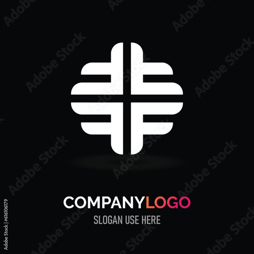 Minimalist F Pattern logo design