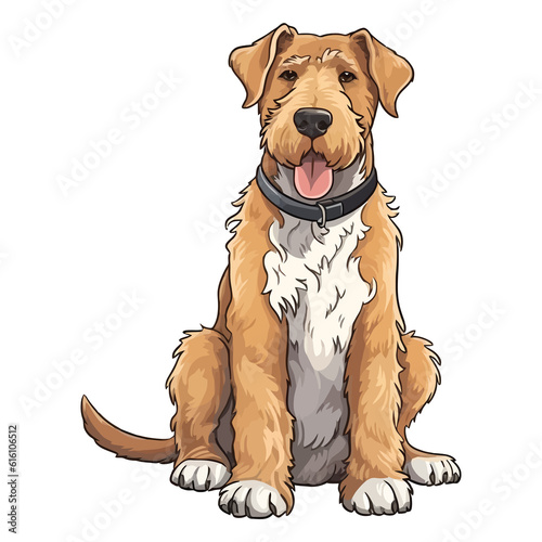 Captivating Canine  2D Illustration of an Adorable Airedale Terrier