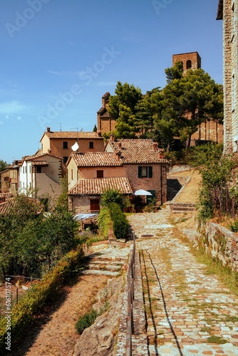View of San Leo village in Emilia Romagna region, Italy