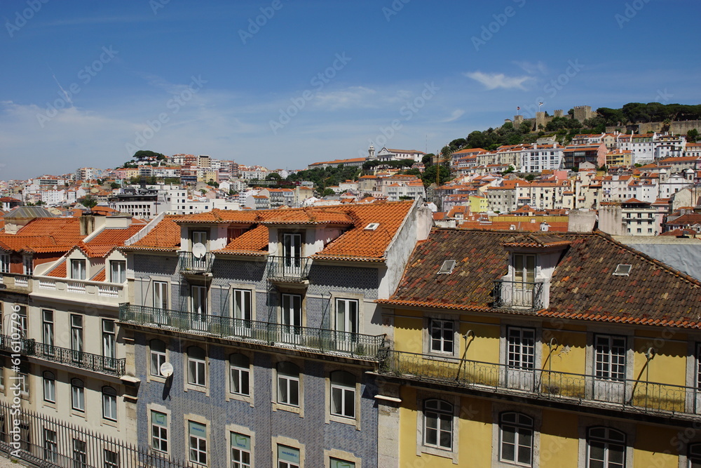 City of Lisbon with the São Jorge Castle located on the hill, Portugal City of Lisbon with the São Jorge Castle located on the hill, Portugal