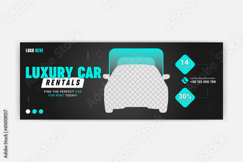 Luxury social media post design template. black friday sale car facebook cover. (ID: 616108157)