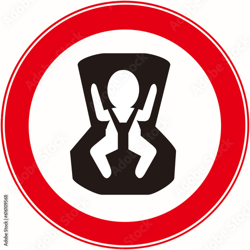 Sign means mandatory use of child seat.  photo