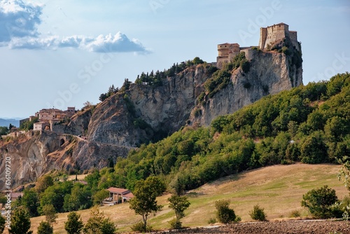 View of San Leo village in Emilia Romagna region, Italy