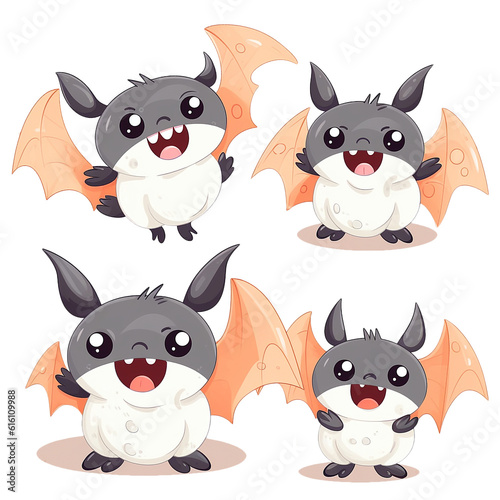 cartoon bat cute friendly. generated ai