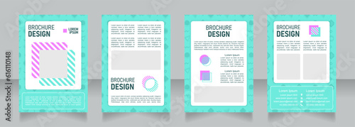 Nature blank brochure design. Template set with copy space for text. Premade corporate reports collection. Editable 4 paper pages. Bahnschrift SemiLight, Bold SemiCondensed, Arial Regular fonts used photo