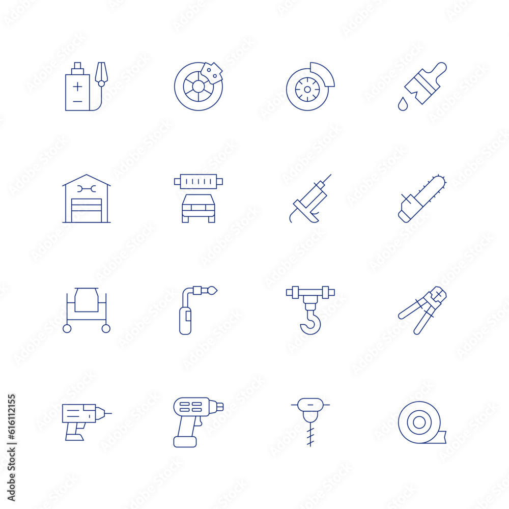 Repair line icon set on transparent background with editable stroke ...