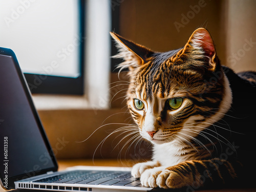 Cat with a laptop.
