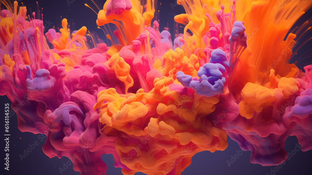 Fototapeta premium Colorful abstract wallpaper with liquid colors, paint and smoke waves, Generated AI 