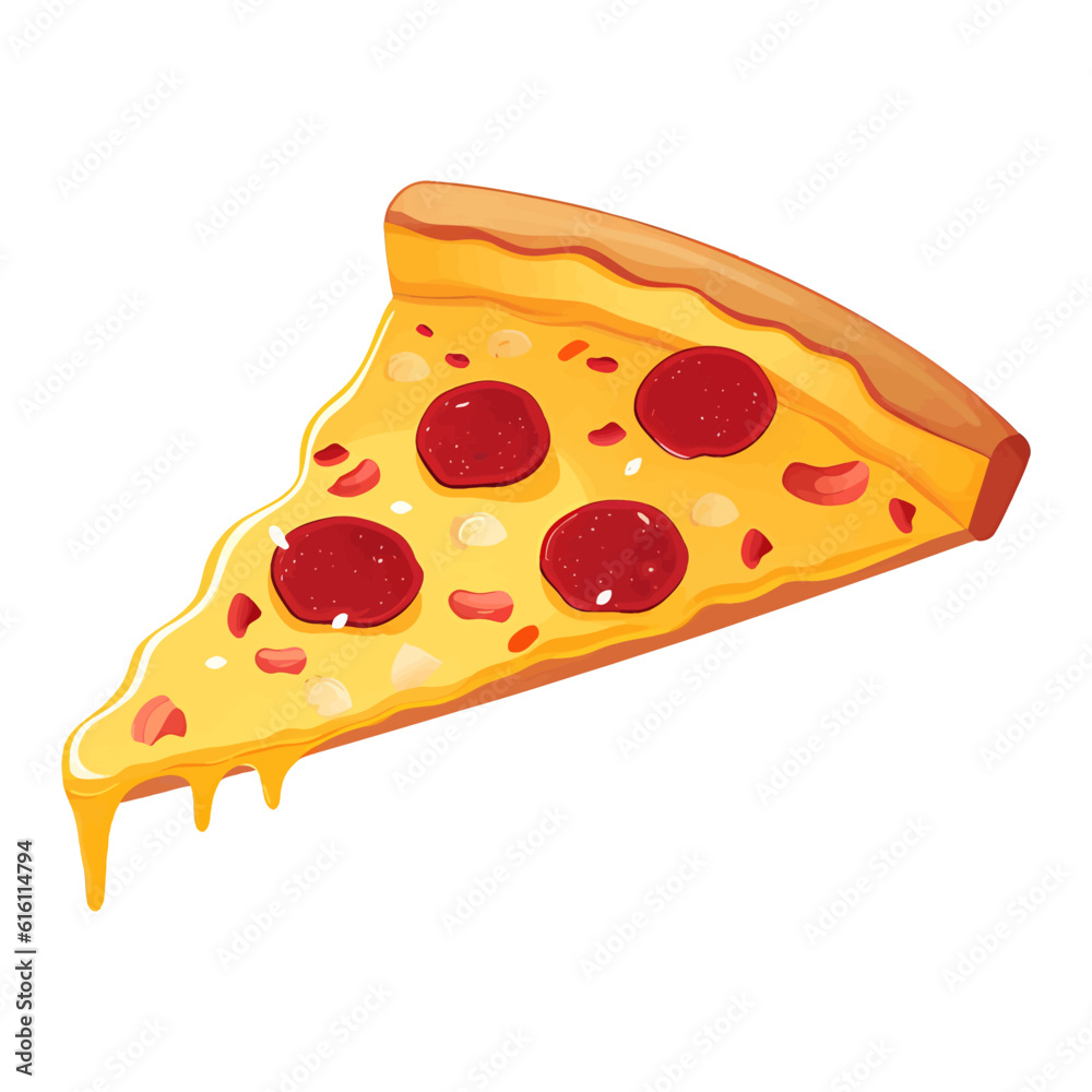 Freshly baked pizza. Slice of pizza. Vector illustration. Generated AI Freshly baked pizza. Slice of pizza. Vector illustration. Generated AI