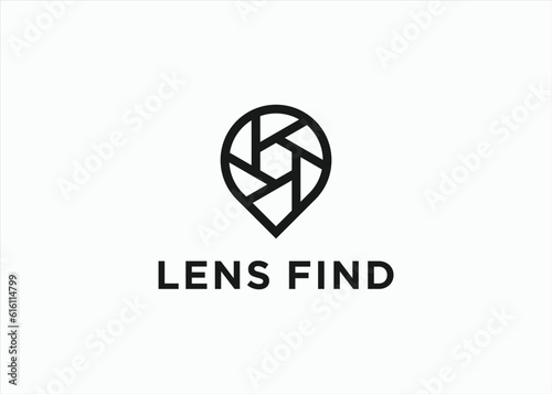 camera location logo design vector silhouette illustration