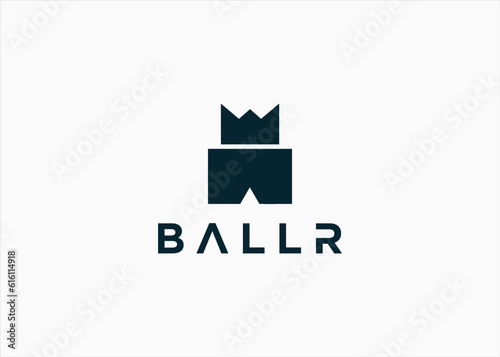 underwear with crown logo design vector silhouette illustration