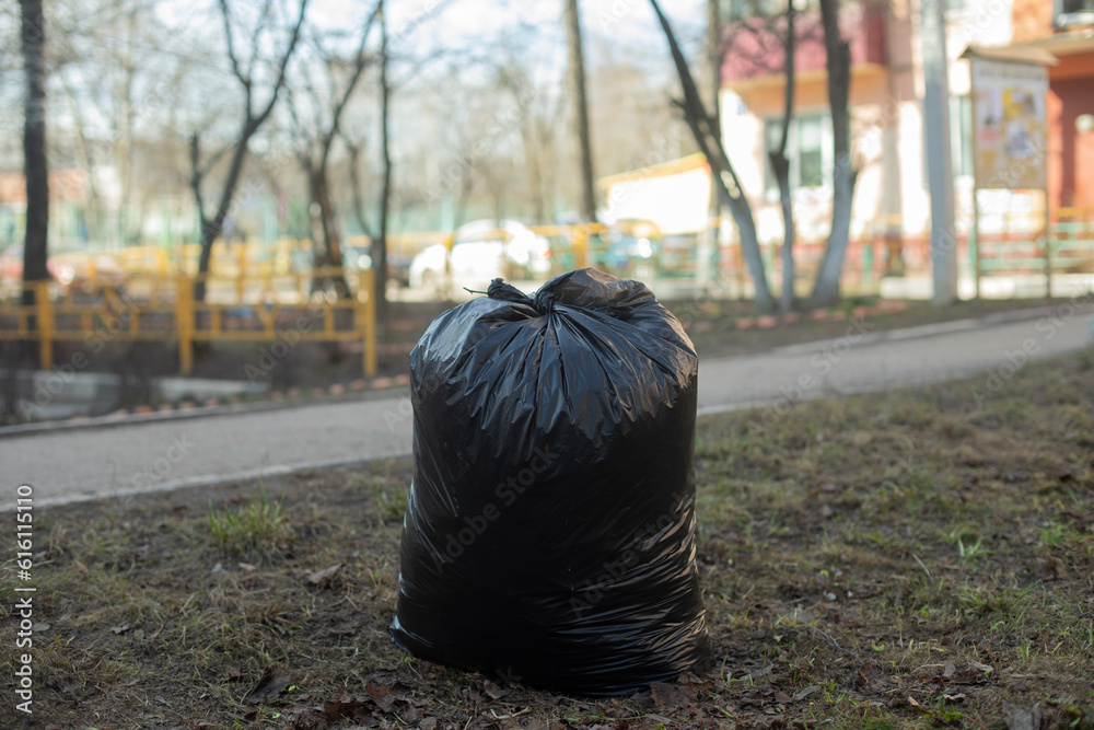 Garbage bag. Black Waste Bag. Plastic bag. Garbage bag. Black Waste Bag. Plastic bag.