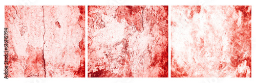 Bloody dirty wall background collection. Blood on white wall background