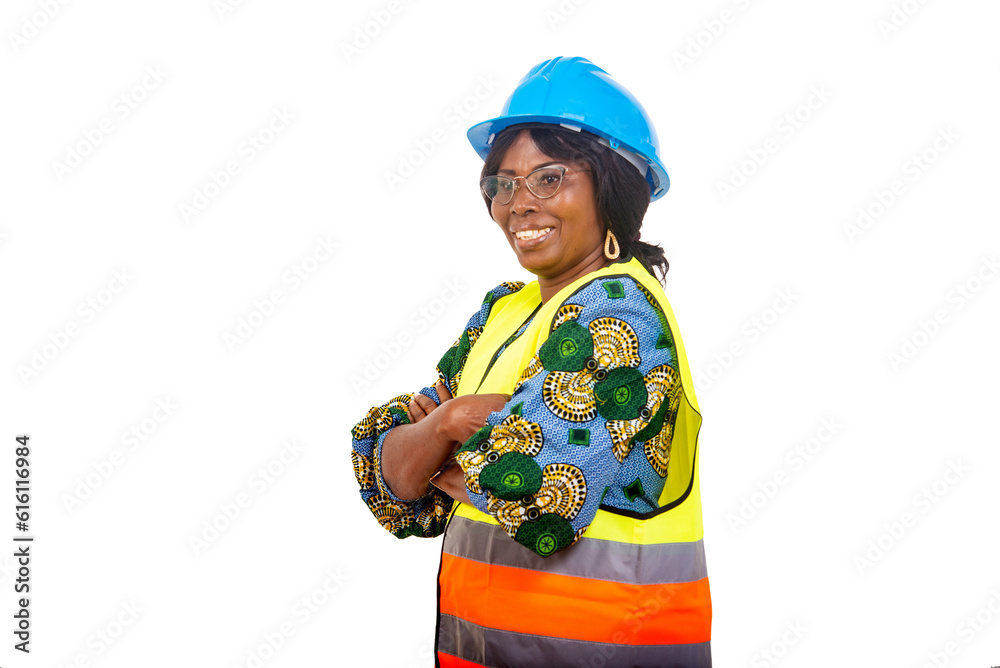close up of female engineer in safety helmet happy. close up of female engineer in safety helmet happy.
