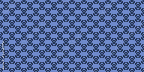 Blue background with repeating ornament, patterned and repeating. For print and stylish design.