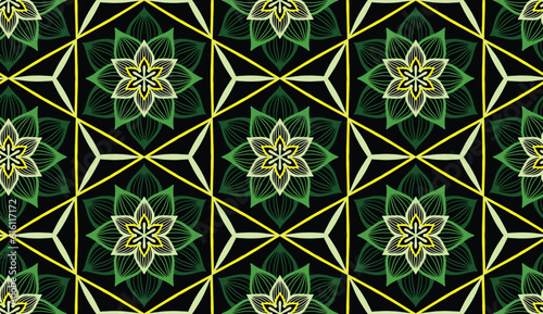 Geometric ethnic pattern seamless flower color. seamless pattern. Design for fabric,curtain,background,carpet,wallpaper,clothing,wrapping,Batik,mandalas,fabric,Vector illustration. pattern style.