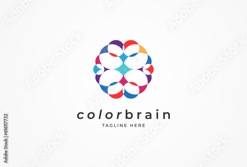 Color Brain Logo, usable for brand and company logos, vector illustration