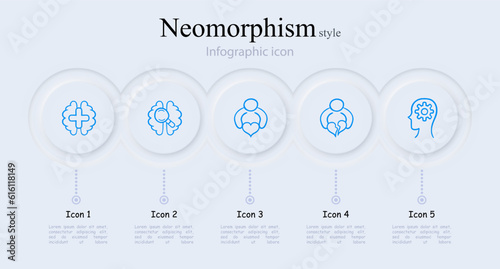 Depressive Disorder Icon. Major depressive disorder, clinical depression, depressive episodes, mood disorder, sadness. Neomorphism style. Vector line icon