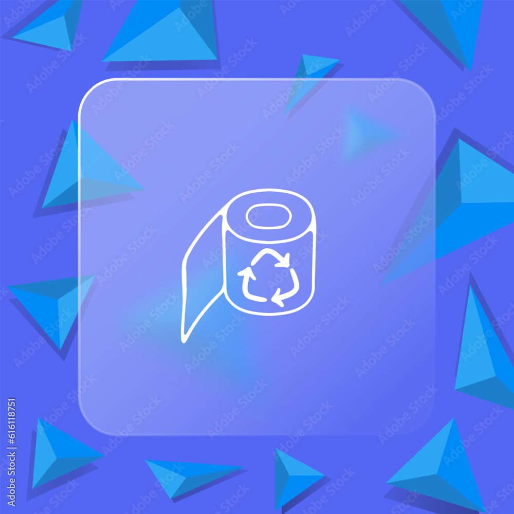 Waste Recycling Icon. Environmental sustainability, waste management, recycling, waste reduction, circular economy. Glassmorphism style. Vector Waste Recycling Icon. Environmental sustainability, waste management, recycling, waste reduction, circular economy. Glassmorphism style. Vector