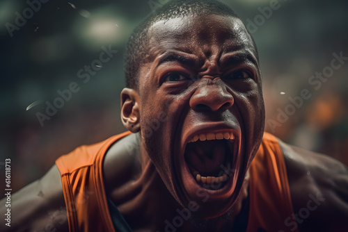 excited basketball player show emotional expression ai generated art