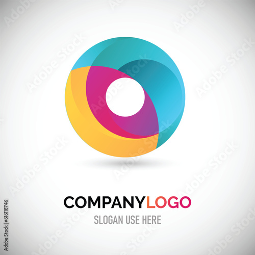 abstract vector logo design circular shape