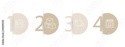 Property Transportation Icon. Moving services, relocation, household goods transport, furniture transportation. Pastel color background. Vector line icon