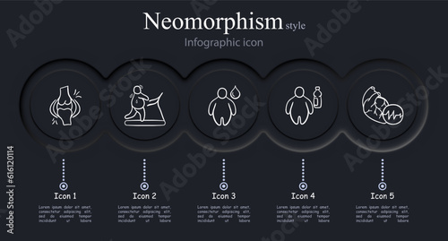 Weight Loss Workouts Icon. Fitness, physical exercise, fat burning, weight management, cardio training, strength training. Neomorphism style. Vector line icon