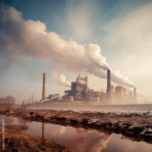 oil factory generating air pollution
