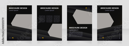 Mining technology blank brochure design. Template set with copy space for text. Premade corporate reports collection. Editable 4 paper pages. Astro Space Regular, Saira Light fonts used