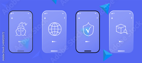 Intercontinental Transportation Icon. Global logistics, international shipping, cargo transport, freight forwarding, import-export. Glassmorphism style. Ui phone app