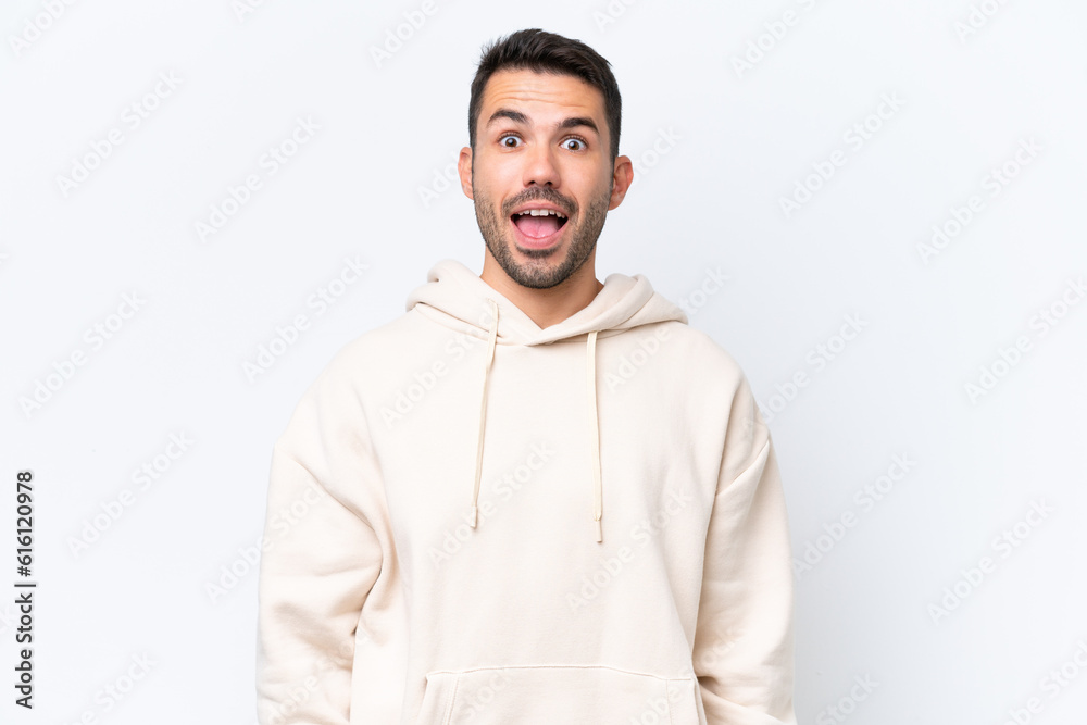 Young caucasian man isolated on white background with surprise facial expression Young caucasian man isolated on white background with surprise facial expression