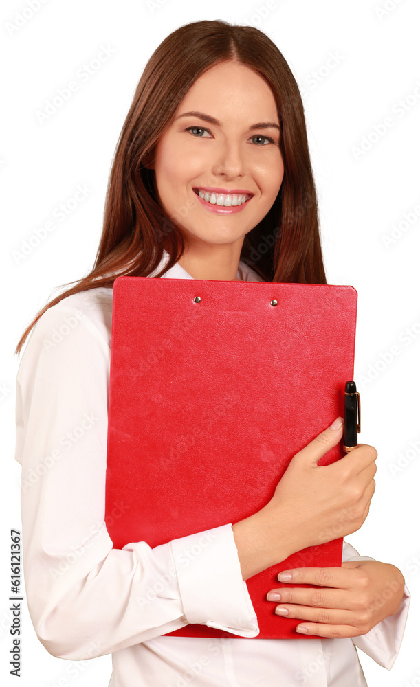 Woman with Clipboard - Isolated