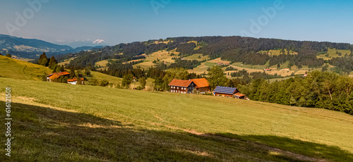 Alpine summer view near Oberstaufen, Oberallgaeu, Bavaria, Germany