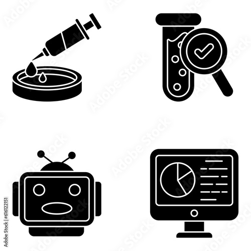 Pack of Lab Equipment Solid Icons

