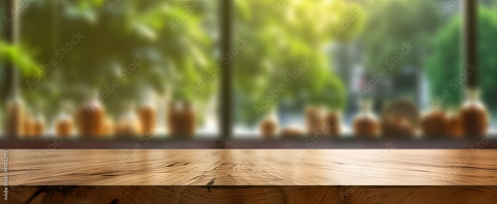 Product Showcase. Blurred Background with an Empty Wooden Counter and Copy Space Product Showcase. Blurred Background with an Empty Wooden Counter and Copy Space