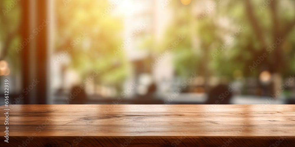 Product Showcase. Blurred Background with an Empty Wooden Counter and Copy Space Product Showcase. Blurred Background with an Empty Wooden Counter and Copy Space