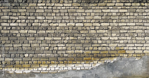 old dirty brick wall street