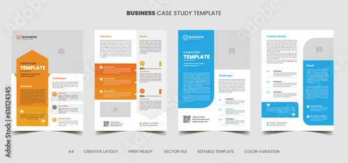 corporate case study template | double side flyer & modern a4 case study booklet flyer and poster template design | case study professional business layout design. 