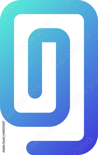 Paperclip pixel perfect gradient linear ui icon. Attach document and file. Send email. Line color user interface symbol. Modern style pictogram. Vector isolated outline illustration