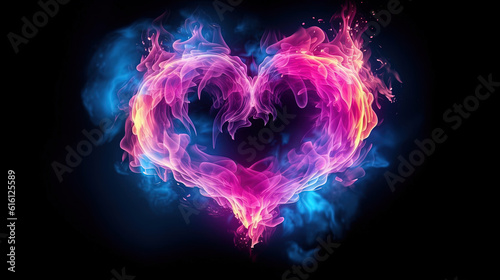 3D illustration a burning heart