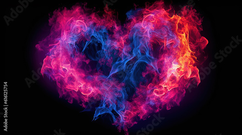 3D illustration a burning heart